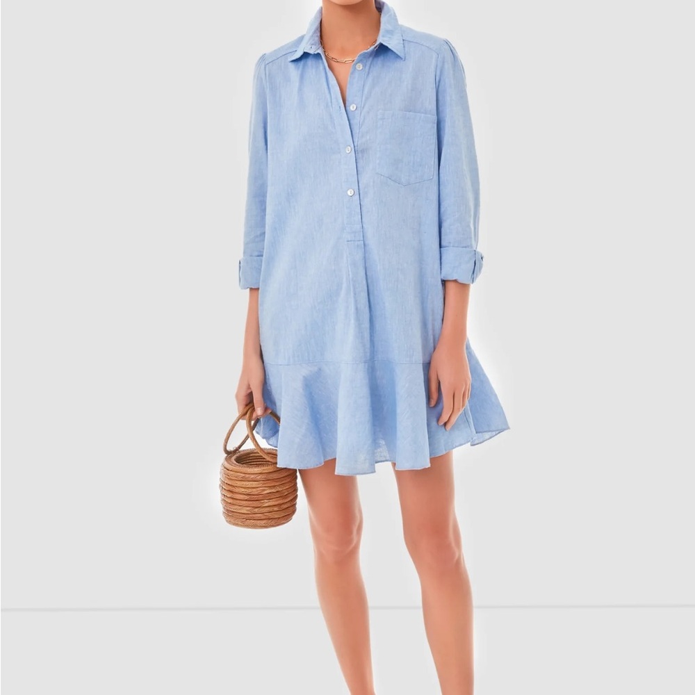 Tuckernuck-Callahan Light Blue Button-Up Dress